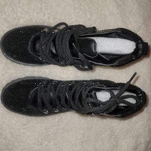 STEVE Madden “BAM” Rhinestone Combat Boots 🖤